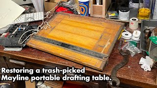 Trash Rescued Mayline Portable Drafting Table with Drawing Parallel restored to working order [upl. by Frankhouse875]