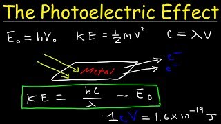 Photoelectric Effect Work Function Threshold Frequency Wavelength Speed amp Kinetic Energy Electr [upl. by Nally350]