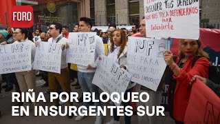 Enfrentamiento por bloqueo de trabajadores del Poder Judicial en avenida Insurgentes Sur CDMX [upl. by Afton347]