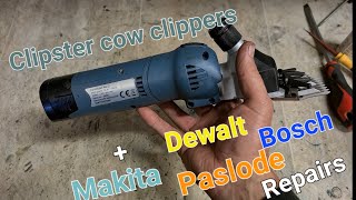 Clipster cow clippers in for repair as well as some Bosch Dewalt Paslode and Makita tools [upl. by Wohlen]