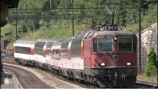 Gotthard Bergstrecke 2022 Panorama Express SBB IC Mova und Südostbahn um Göschenen  Wassen [upl. by Ferdinand]