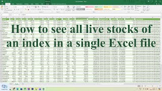 How to get NSE Live Data in excel with AutoRefresh  NIFTY50 Stocks  Fit Boy Tech [upl. by Aissat]