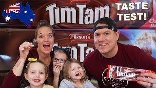 WE TRY AUSTRALIAN FOOD FOR THE FIRST TIME TIM TAM [upl. by Fanning]