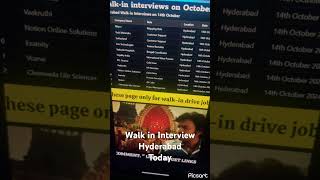 Walk in Interview hyderabad [upl. by Atekin]