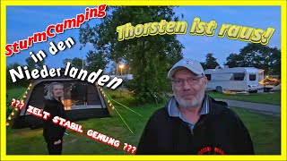 Campen in den Niederlanden mit Sturm und Regen Sturm Regen Windig Camping Zelten kurztrip [upl. by Treblig746]