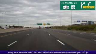 North Americas Busiest Freeway Eastbound Ontario Highway 401 thru Toronto KM 344 To Km 375 [upl. by Teodoro]