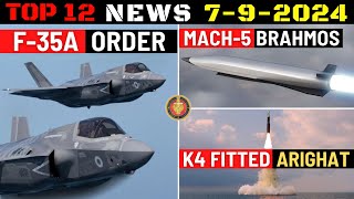 Indian Defence Updates  F35 Stop Gap OrderMach5 BrahmosK4 SLBM on ArighatMalaysia Super Sukhoi [upl. by Peggie755]