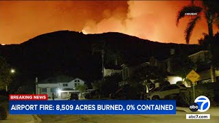 Trabuco Canyon fire burns more than 8500 acres evacs in effect [upl. by Silda]