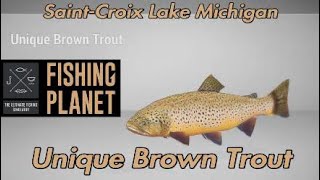 Unique Brown Trout  SaintCroix Lake Michigan  Fishing Planet [upl. by Elleuqram]