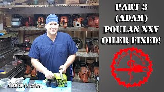 Part 3 Adam Poulan Micro XXV 25 Oil Pump Check Valve Replacement and TEST CUTS [upl. by Zennas]