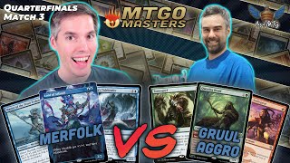 Merfolk vs Gruul Aggro  MTG Modern  MTGO Masters  Quarterfinals  Match 3 [upl. by Curkell]