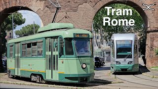 Tram Rome  Rete tranviaria di Roma  Italy [upl. by Annaik]