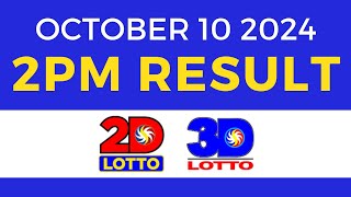 2pm Lotto Result Today October 10 2024  PCSO Swertres Ez2 [upl. by Drusilla308]