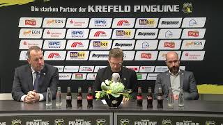 Pressekonferenz Spiel Krefeld Pinguine  Schwenningen 181218 [upl. by Ilohcin790]