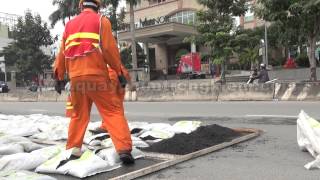 Thi công vật liệu Carboncor Asphalt trên nền BTN đã bị lão hóa [upl. by Ydnagrub479]