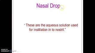 NASAL DROP  MONOPHASIC LIQUID DOSAGE FORM [upl. by Faith]