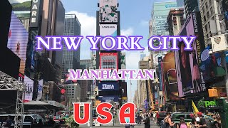 Manhattan Times Square New York City Downtown  USA 4K Dash Cam Tour Part 1  New York City USA [upl. by Serafina]