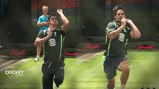 mitchell johnson amp mitchell starc bowling action slow motion [upl. by Min]