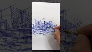 Sketching like an architecture  2 point perspective  pen art architecture sketch perspective [upl. by Bish206]