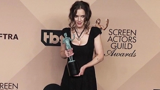 Winona Ryder Doesn’t Seem Very Happy With Being Screamed At By Photogs At The 2017 SAG Awards [upl. by Thalia]