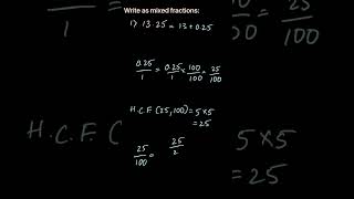 How to express decimal as mixed fraction shorts maths [upl. by Nelyt]