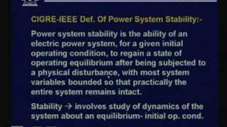 Lecture  33 Power System Stability  I [upl. by Sivartal]