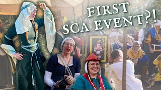 My first SCA reenactment event Sewing for a weekend historical costuming event vlog [upl. by Noyar]