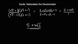 Surds Rationalise the Denominator [upl. by Koren]