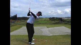 Nicolas Colsaerts golf swing  long Iron amp Driver downtheline July 2016 [upl. by Ailido260]