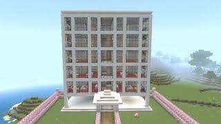 how to build a modern hotel in Minecraft tutorial easy 121 pocket edition [upl. by Naved]