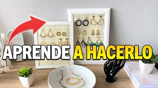 COMO HACER UN EXHIBIDOR PARA ARETES  DIY FACIL Y RAPIDO [upl. by Ellimac]