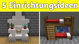 5 coole Einrichtungsideen für dein Haus  Minecraft Tutorial [upl. by Bonita712]