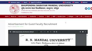 Guest Faculty vacancy2024  27 SubjectsRs 50000month  BN Mandal University Madhepura Bihar [upl. by Petersen]