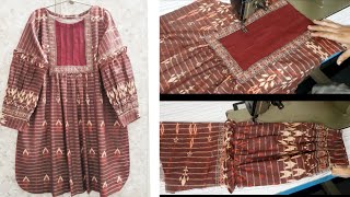 Designer kurti cutting and stitching from dupata [upl. by Ellenohs]