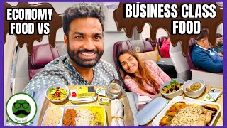 Rs 20000 Business Class Food Vs Economy Class Food  Veggie Paaji [upl. by Mariele]