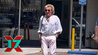 Rod Stewart Looks Stylish As He Leaves Lunch At Jaydes Market In Beverly Hills [upl. by Araf]