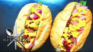 Pork amp Chorizo Hot Dogs  Video Recipe [upl. by Goldy]