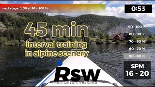 2004 45 minute interval training  3 races  NO music  alpine scenery  rowing machine [upl. by Erin]