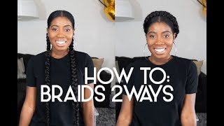 HOW TO PIGTAIL BRAIDS WITH EXTENSIONS AND MILKMAID BRAIDS [upl. by Sublett]