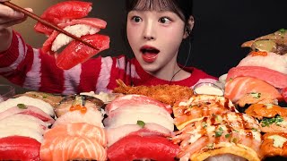 SUB최애 초밥 한판 먹방🍣 연어 참치뱃살 대방어 성게알 간장새우까지 여기 제 세상인가요🫠 Sushi Mukbang Asmr [upl. by Siurtemed]