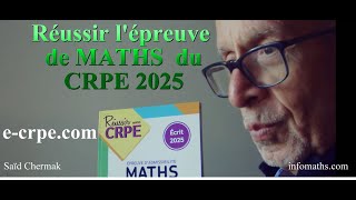 CRPE 2025 PRÉPARATION À LÉPREUVE DE MATHS [upl. by Nawor]