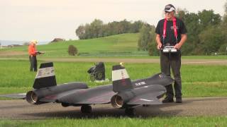 SR71 Blackbird with AfterBurn HUGE RC TURBINE MODEL JET Weight 36KG full flight Video [upl. by Pennie16]