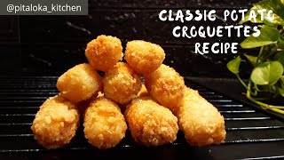 Recipe classic italian potato croquettes  resep kroket kentang klasik [upl. by Tratner]