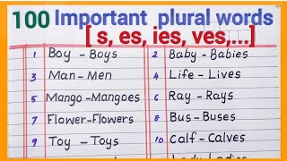 100 singular and plurals with quotsesies vesnochange and etc [upl. by Oramug]