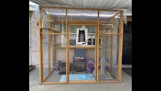 DIY “Catio”  Outdoor cat patio Made it all by myself [upl. by Nosyrb453]