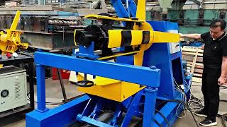 Metal Recoiling And Decoiling Custom Steel Coil Uncoiler Decoiler Cut To Length Machine [upl. by Esli]