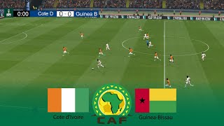 Ivory Coast vs GuineaBissau  Africa Cup of Nations 2024 AFCON  13 January 2024  PES Gameplay HD [upl. by Aenyl342]