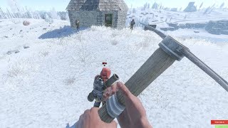 Clutching a Raid using a Metal pickaxe in Rust [upl. by Allred]