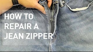 How to Fix a Jean Zipper Off Track [upl. by Morrill]