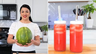 How to make The BEST Fresh Watermelon Juice Step By Step  Views on the road Agua Fresca [upl. by Mott]